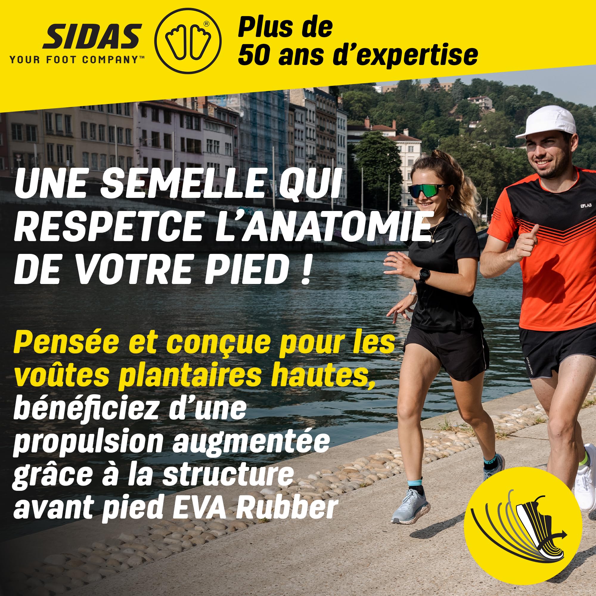 Sidas 3feet Activ High Semelle Course à Pied Mixte