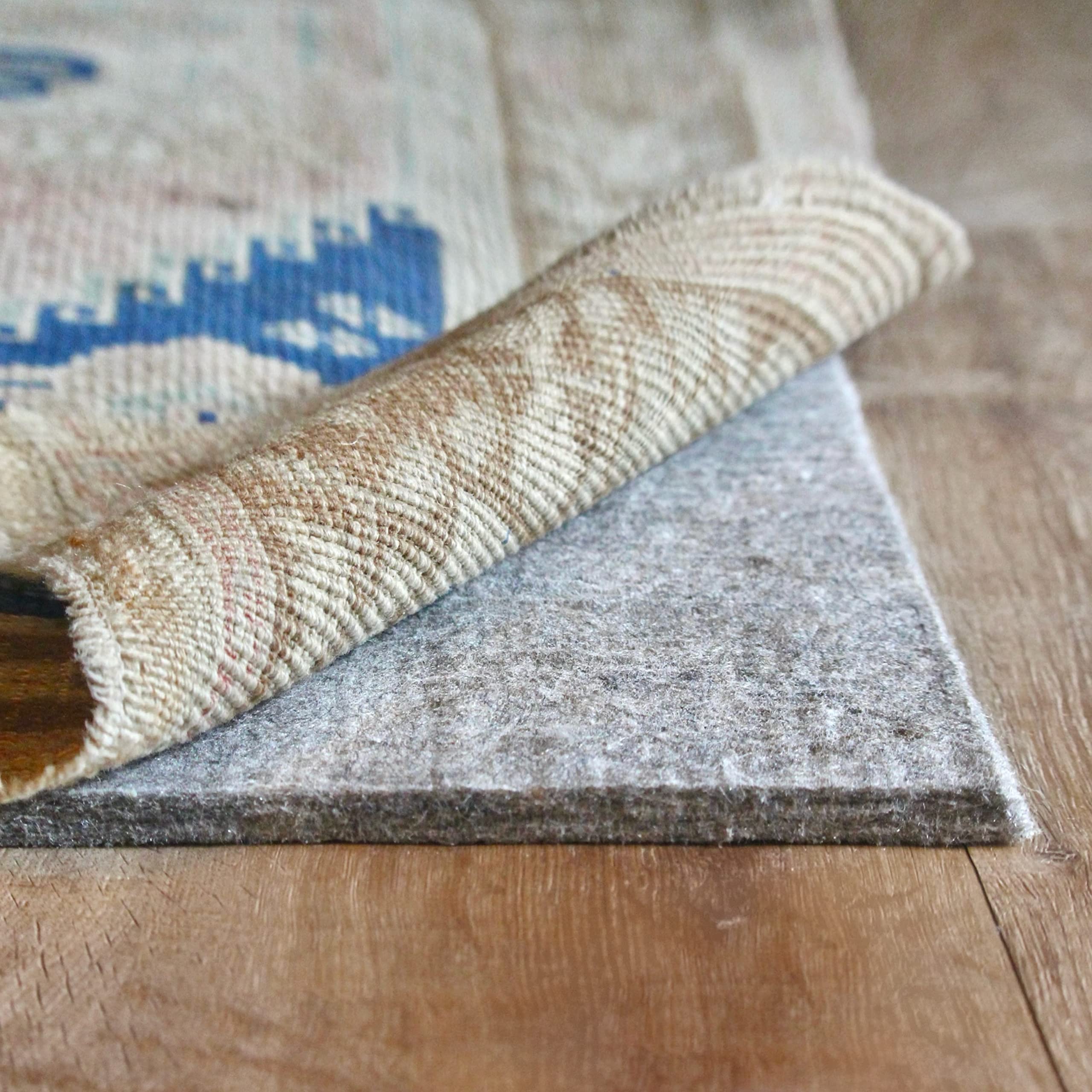 RUGPADUSA, Eco Plush, 4' Round, 1/2" Thick, 100% Felt, Luxurious Cushioned Rug Pad, Available in 3 Thicknesses, Many Custom Sizes