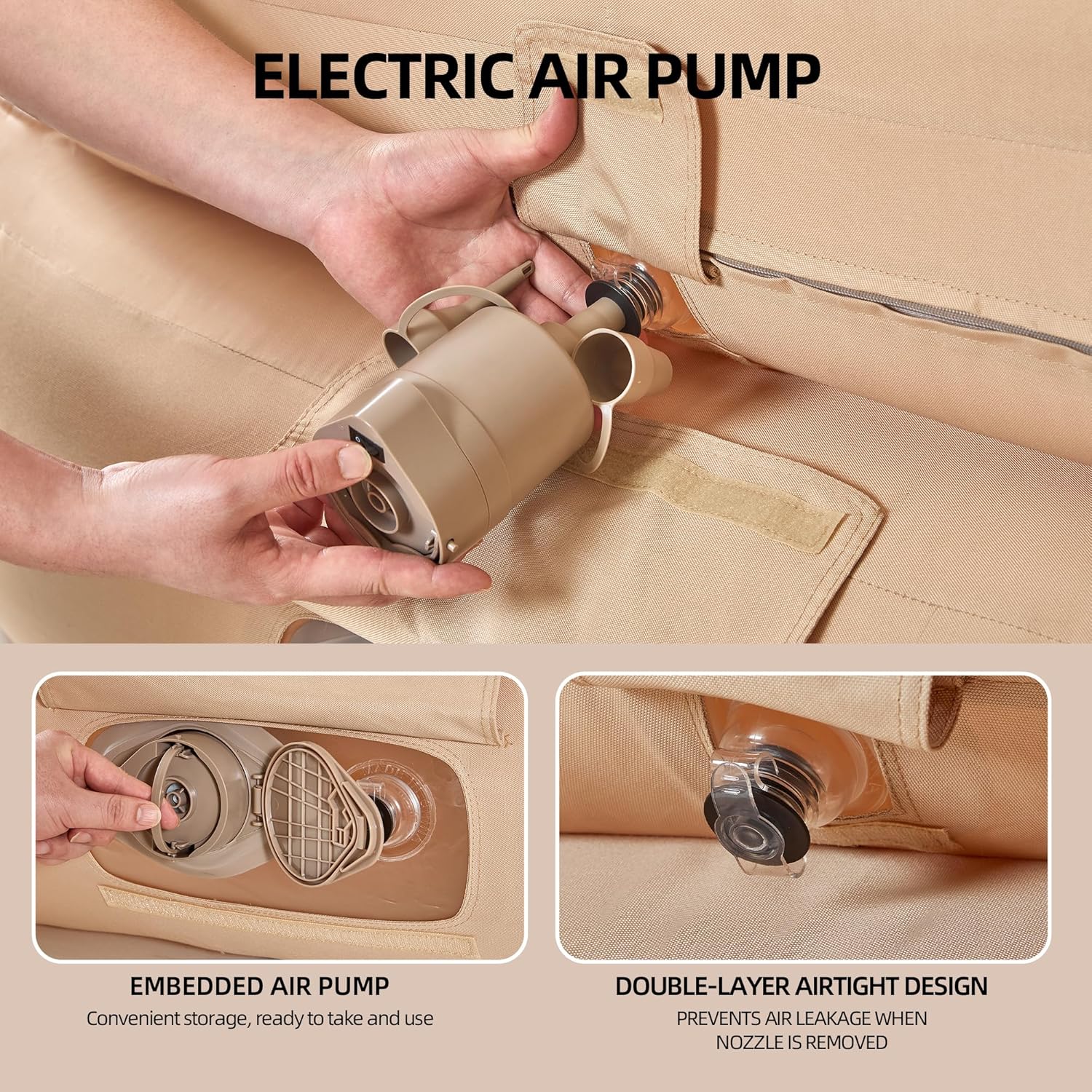 Inflatable Sofa with Built-in Air Pump Rechargeable, Inflatable Couch Support 880 lbs,Blow Up Couch for Camping Home,Travel,Picnic