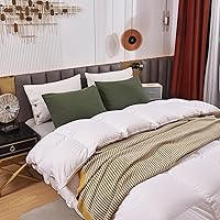 Vista 7 de Ecocott Fundas de almohada 100% algodón natural, tamaño estándar, color verde aguacate, paquete de 2 fundas de almohada con cierre de sobre