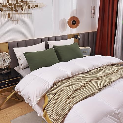 Miniatura 7 de Ecocott Fundas de almohada 100% algodón natural, tamaño estándar, color verde aguacate, paquete de 2 fundas de almohada con cierre de sobre Verde