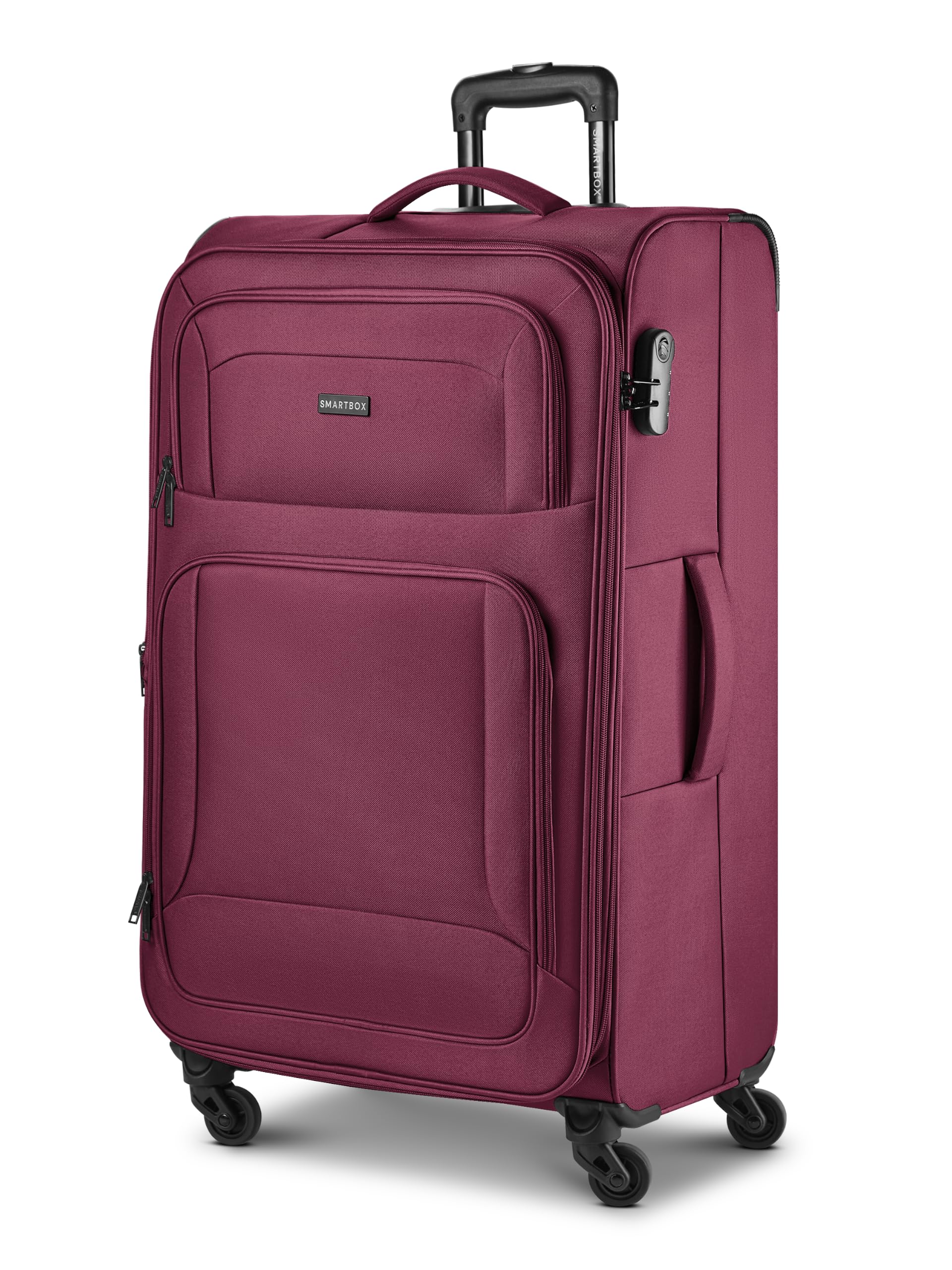 Smartbox Duża miękka walizka Check-in dla kobiet i mężczyzn, duża walizka XL 46 x 31 x 78 cm, 4 rolki i zamek szyfrowy, możliwość rozszerzenia o elastyczną zakładkę, lekka, 3,6 kg (edycja 04)