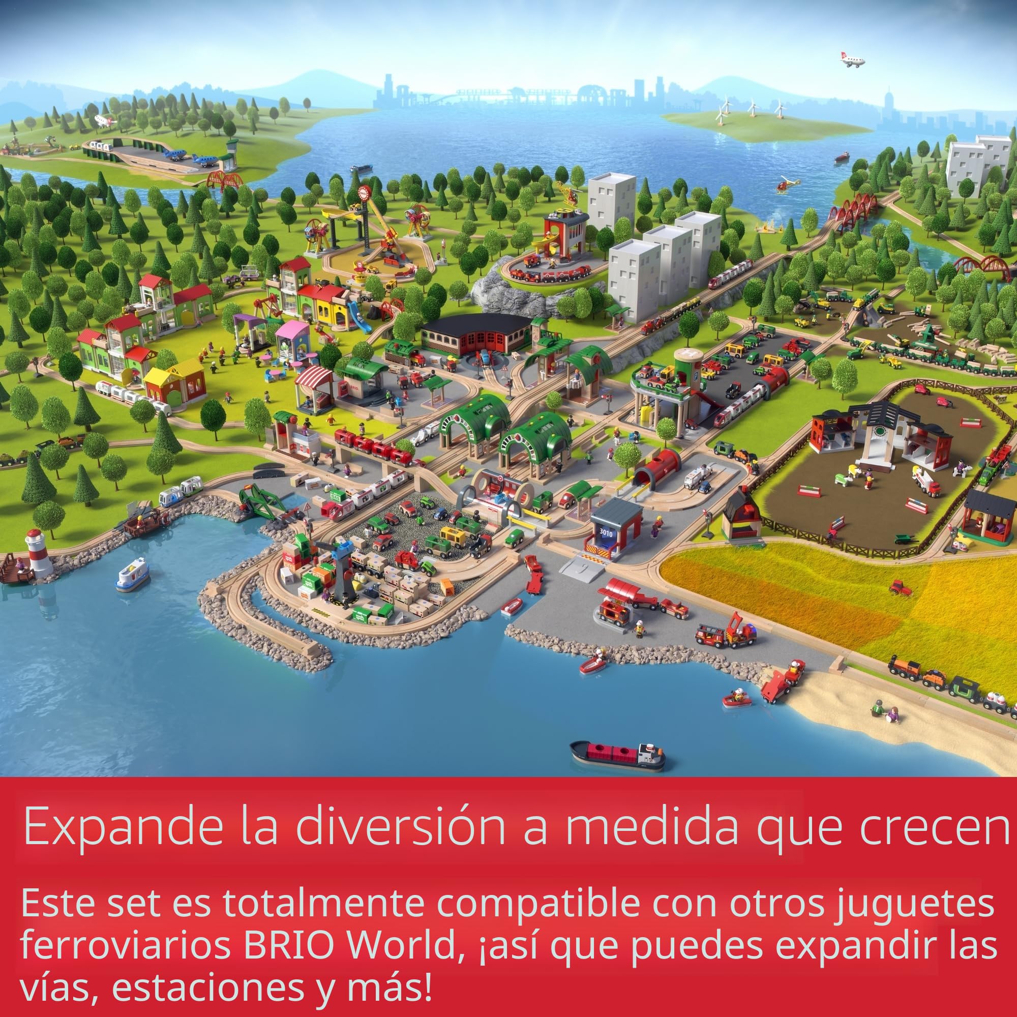BRIO - Set Deluxe de Ferrocarril y Transporte de Carga, Ferrocarriles, Set de Construcción, Tren Juguete, Juguetes Niños 3 Años o más, Juegos Educativos 3 Años