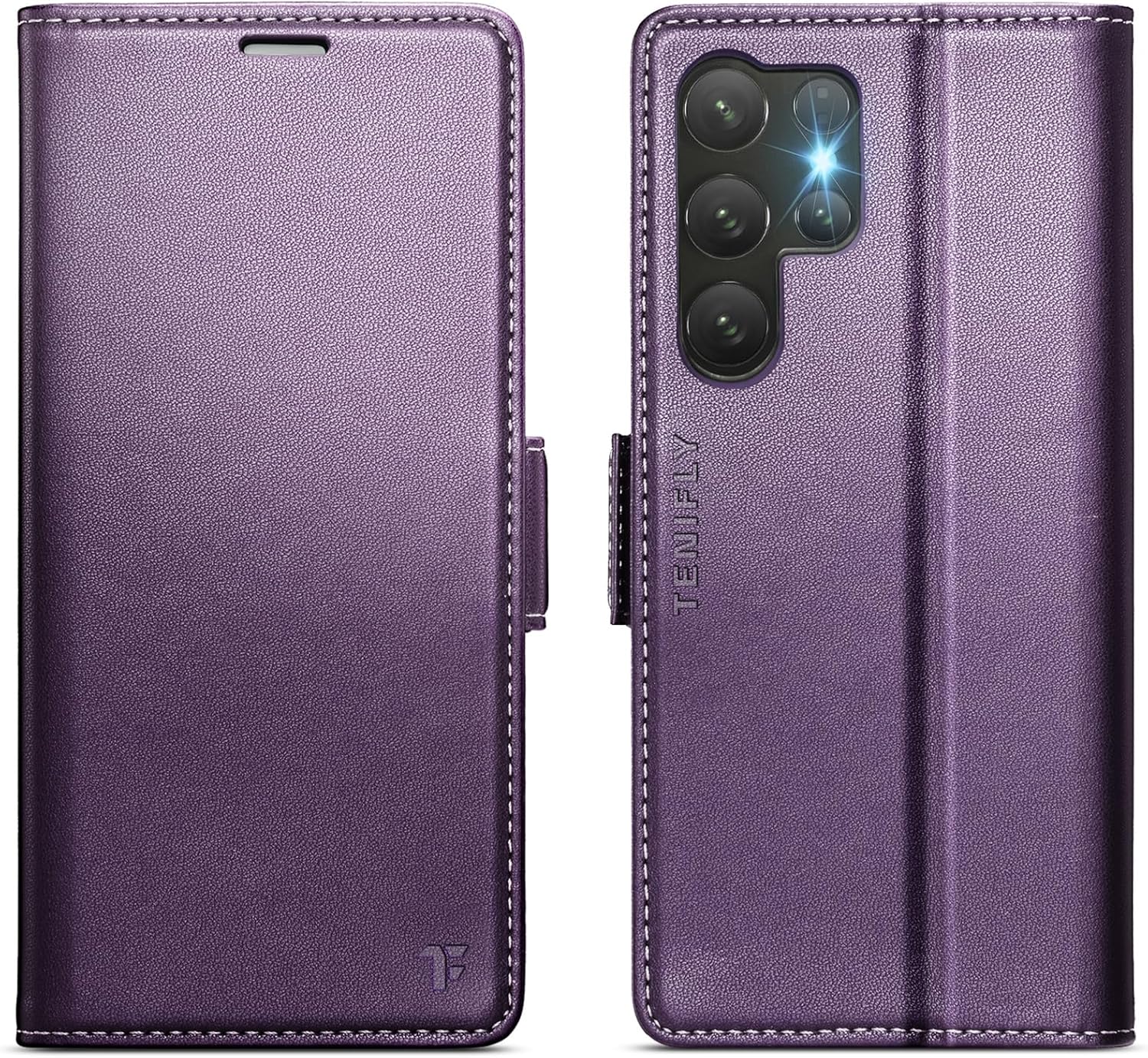 for Samsung Galaxy S25 Ultra Case Wallet with RFID Blocking Card Holder, PU Leather Kickstand Protective Flip Phone Cover Fit for Galaxy S25 Ultra 6.9", Purple