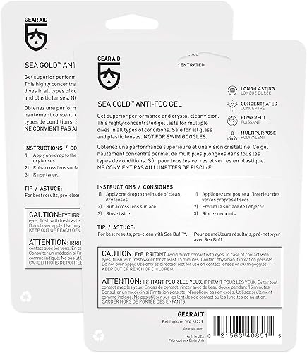 Miniatura 3 de Gear Aid Revestimiento de gel antivaho Sea Gold para máscaras de buceo, 1.25 onzas, paquete de 2