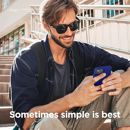 Miniatura 2 de elago Funda compatible con iPhone 13, funda de silicona líquida, cubierta protectora de cámara de cuerpo completo, a prueba de golpes, funda delgada