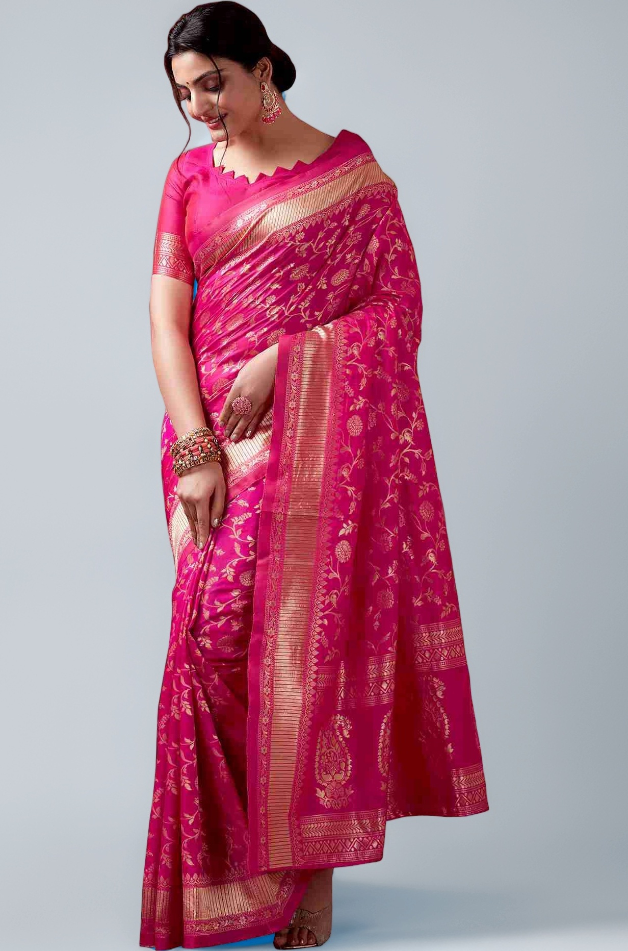 Sugathari Women's Banarasi Saree Pure Kanjivaram Silk Saree Soft new ladies 2023 Design Wear Pattu Sarees Latest Party Sari collections With Blouse Piece for Wedding sadi (SAN PARI-182 DARK GREEN)