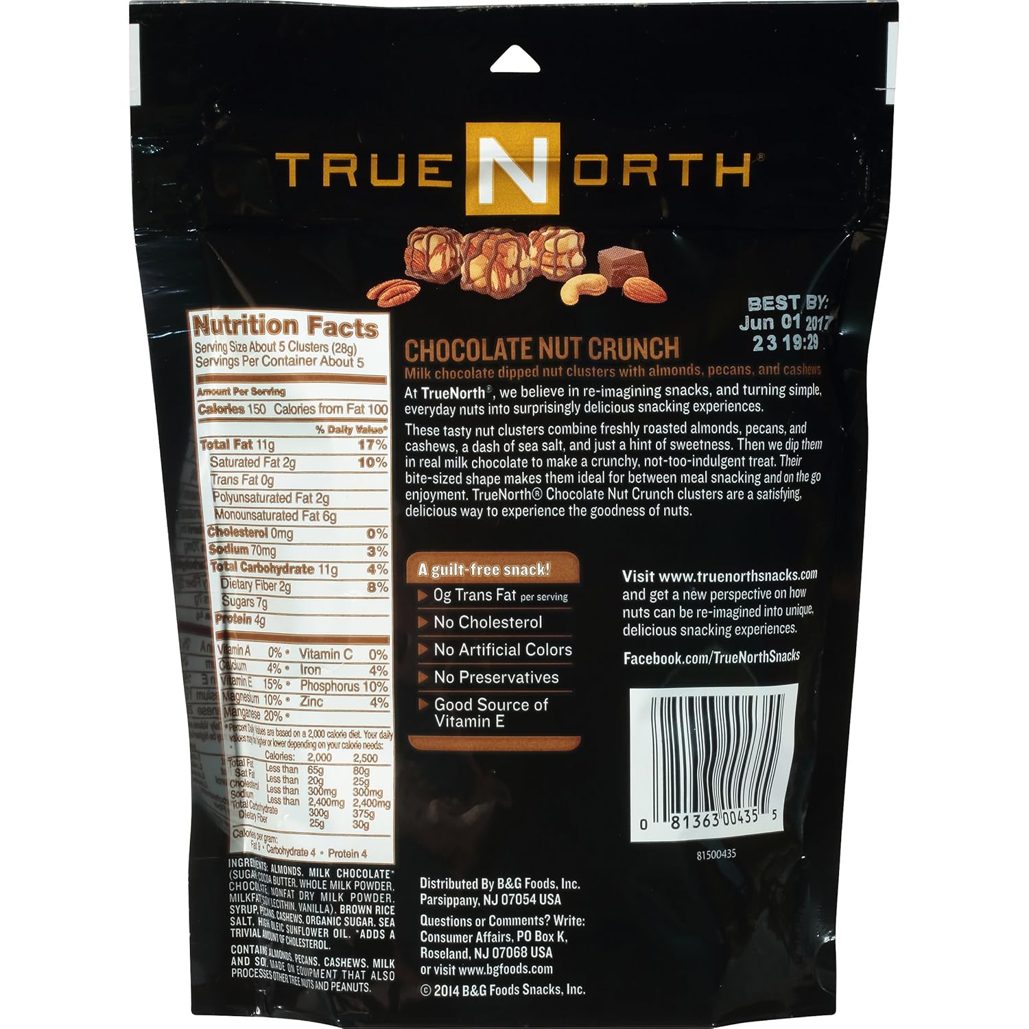 True North Nut Clusters, Chocolate Nut Crunch, 5 Ounce (Pack of 6)