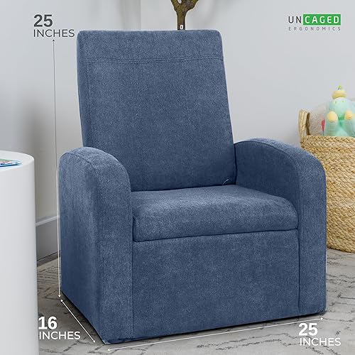 Miniatura 7 de Stash - Sofá para niños, tumbona para niños pequeños con almacenamiento, sillas plegables para niños o adultos de hasta 200 libras, mini otomano