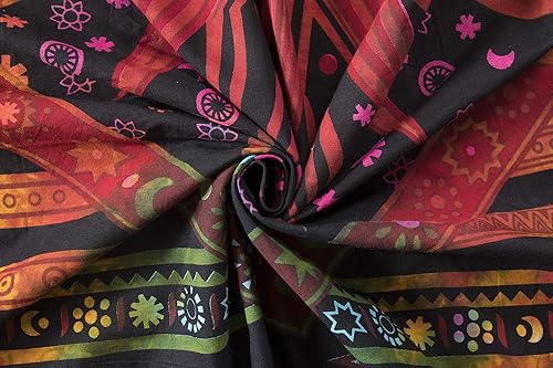 Miniatura 7 de Popular Handicrafts Juego de 2 paneles de 100 pulgadas de largo, diseño de mandala indio ardiente y hippie, teñido anudado gitano, bohemio, sol,