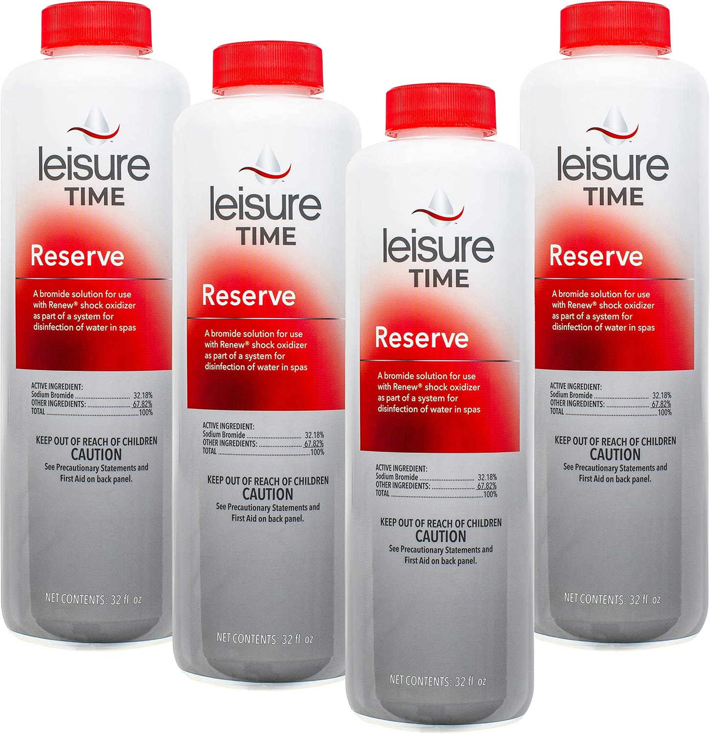 Leisure Time 45300-04 Reserve Sanitizer for Spas and Hot Tubs (4 Pack), 1 quart