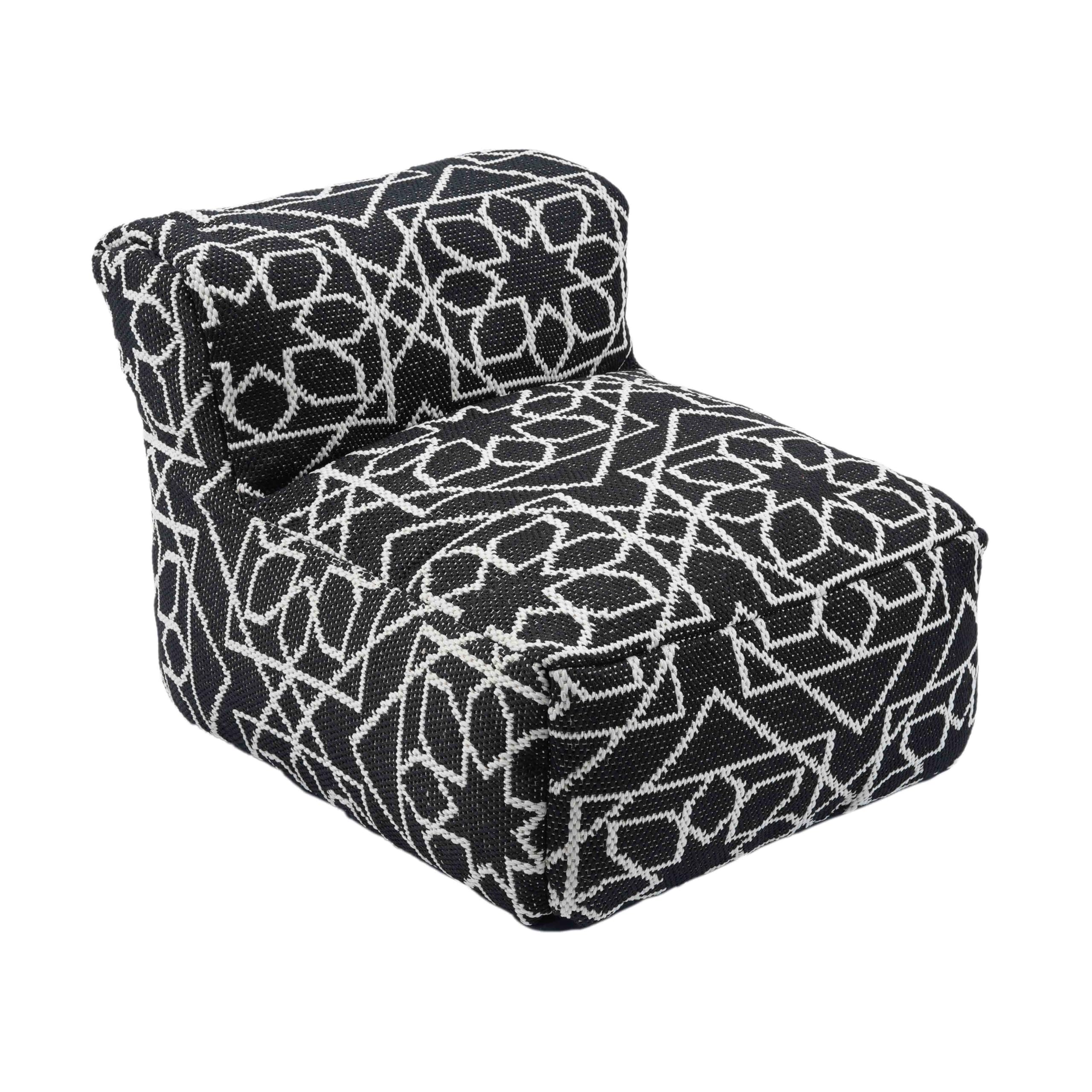 Tov Furniture Chiara Indoor/Outdoor Black Accent Pouf