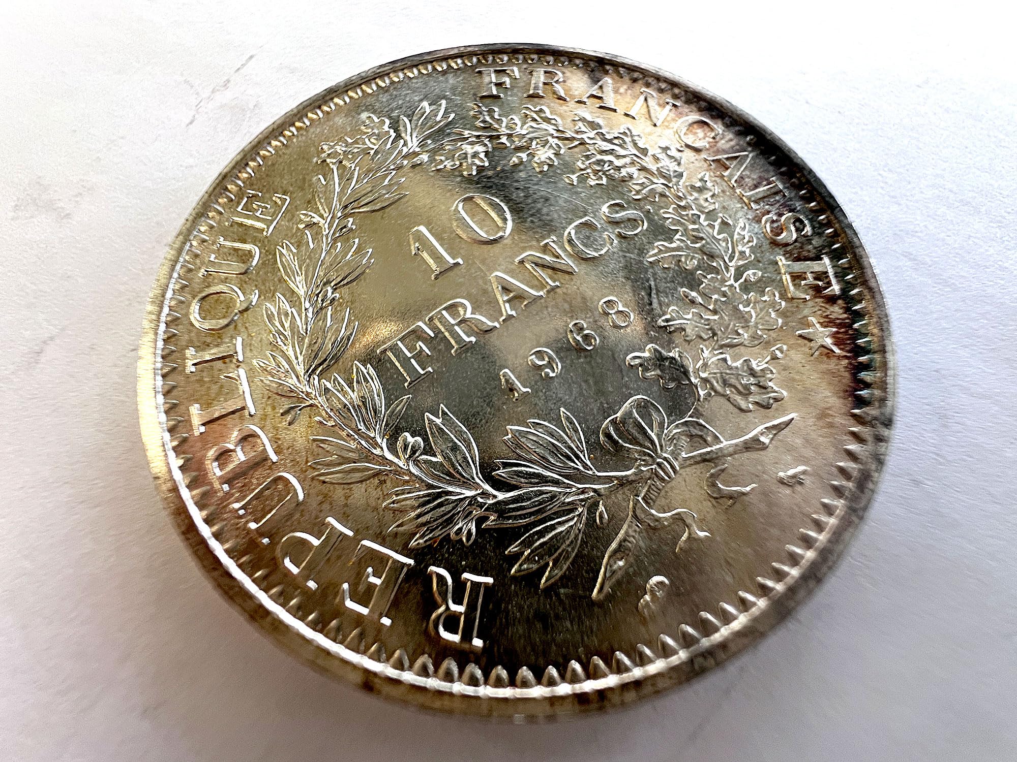 Amazon.co.jp: フランス 旧通貨 10フラン 銀貨 1968年 ヘラクレス : ホビー