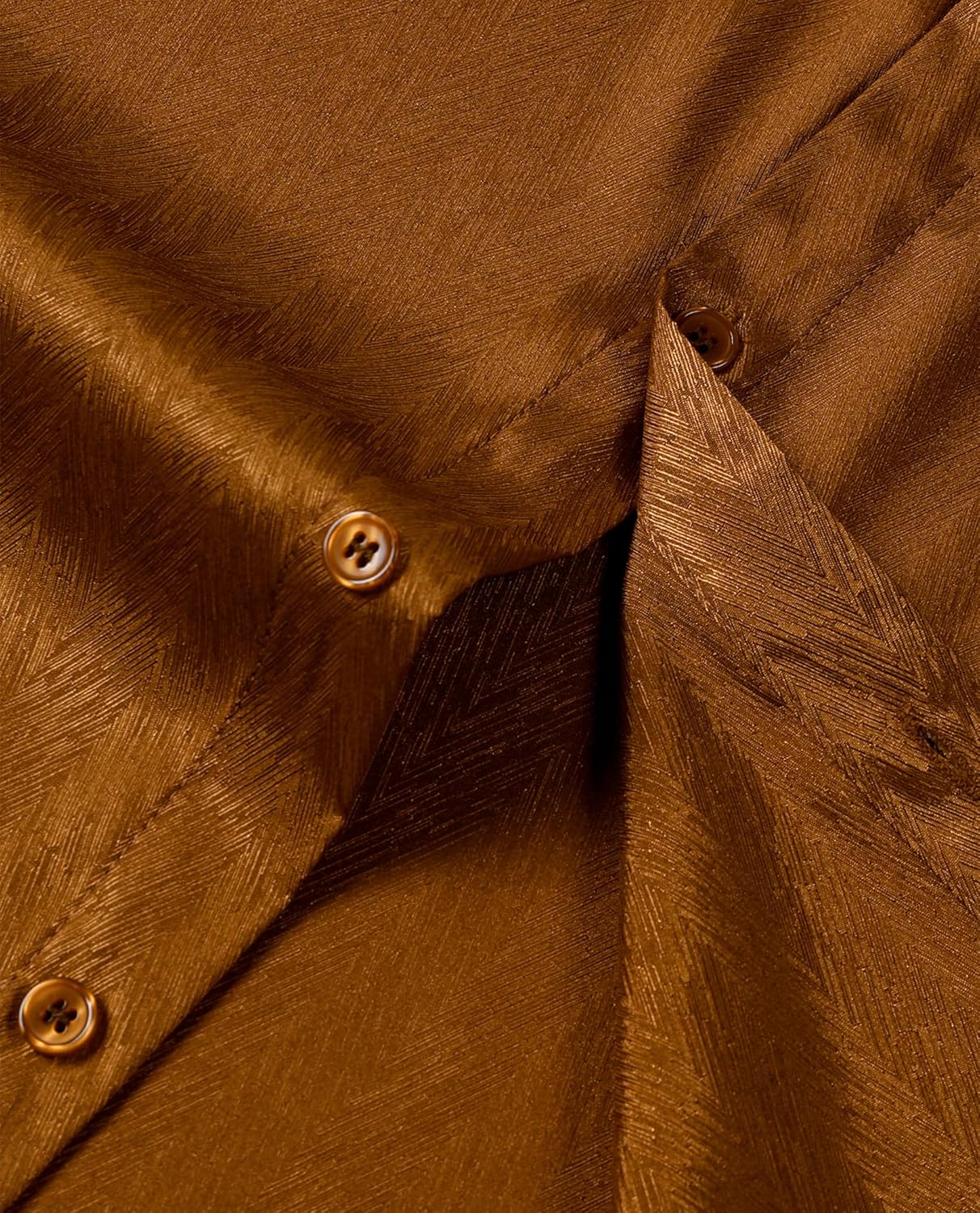 ZEROYAA Men's Luxury Shiny Satin Jacquard Shirt Modern Fit Short Sleeve Button Down Shirts for Summer Party Prom - Image 9