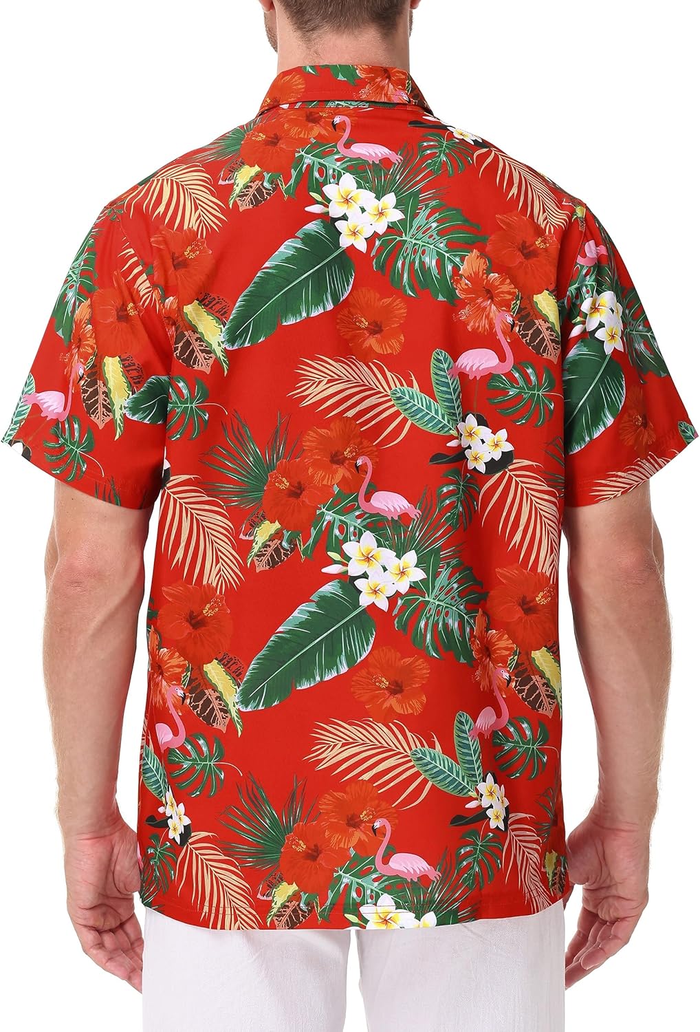 FISHEAL Men's Hawaiian Shirt Short Sleeves, Casual Hawaii Button Down Beach Tropical Shirts for Mens Summer Trip Vacation - Image 2