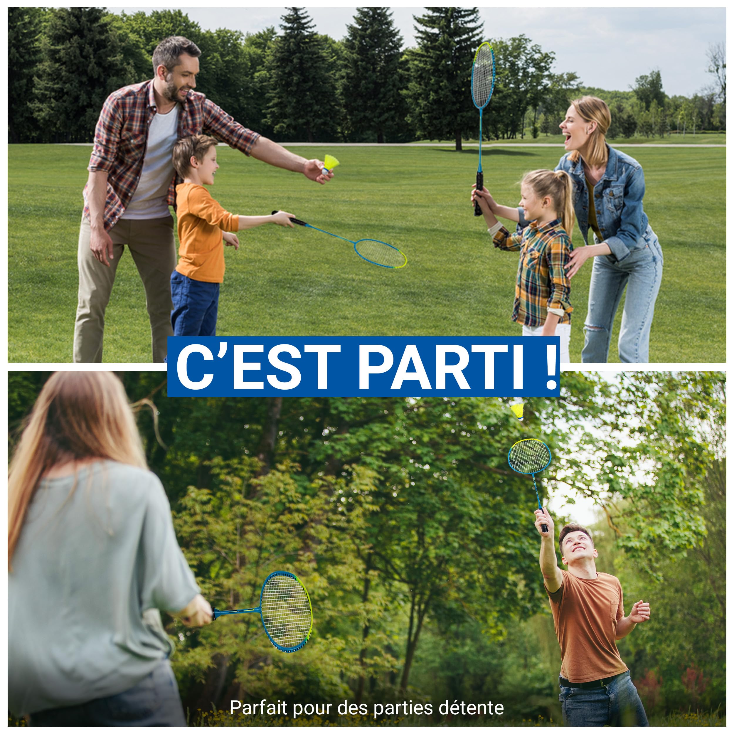 Redfield Set de Badminton - 2 Raquettes de Badminton - 2 Volants - Sac de Transport - Ensemble Complet pour 2 Joueurs Adultes - Jeu en extérieur ou en Salle