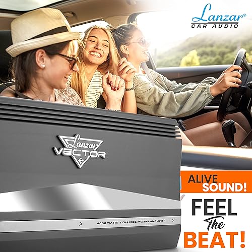 Miniatura 7 de Lanzar Amplificador MOSFET de alta potencia de 2 canales, delgado 6000 vatios puente mono estéreo de 2 canales amplificador de audio para automóvil