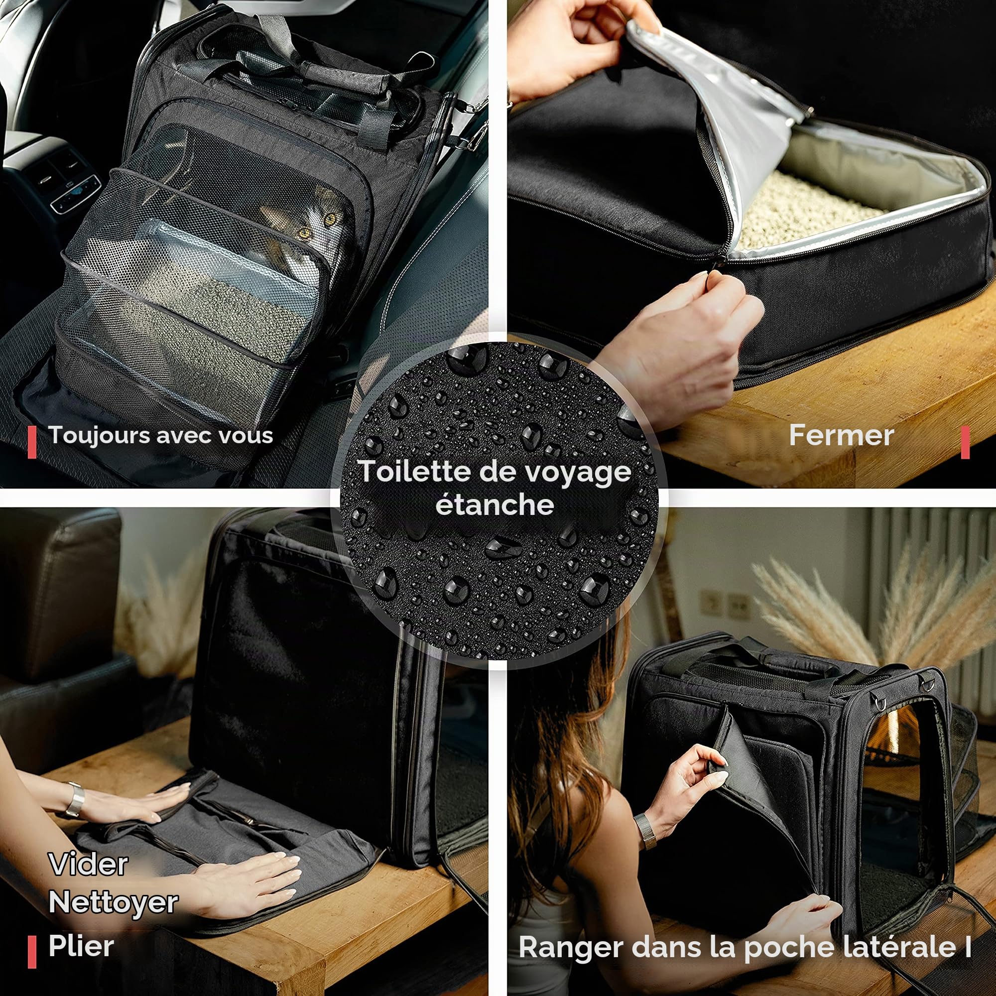 Boîte de Transport pour Chat avec Bac à Litière - Pliable - Cat's Premium Suite