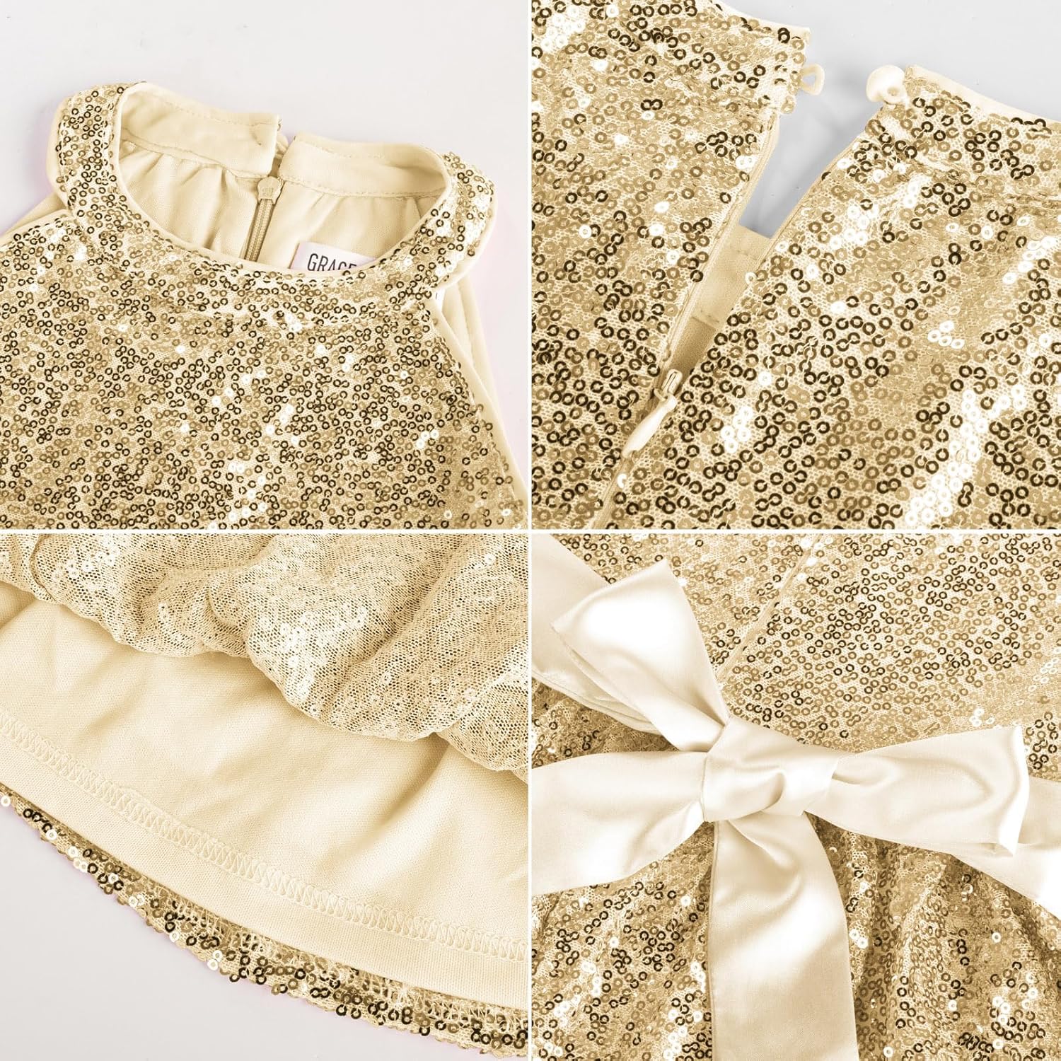 GRACE KARIN Girls Sequin Party Dress Kids Sparkly Formal Birthday Teen Special Occasion Fancy Pageant Dresses Size 6-14 - Image 8