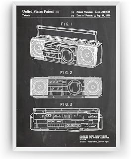 Magic Posters Boombox 1990 Patent Print - Music Room Poster Giclee Art Wall Decor Vintage Blueprint Gift - Frame Not Included
