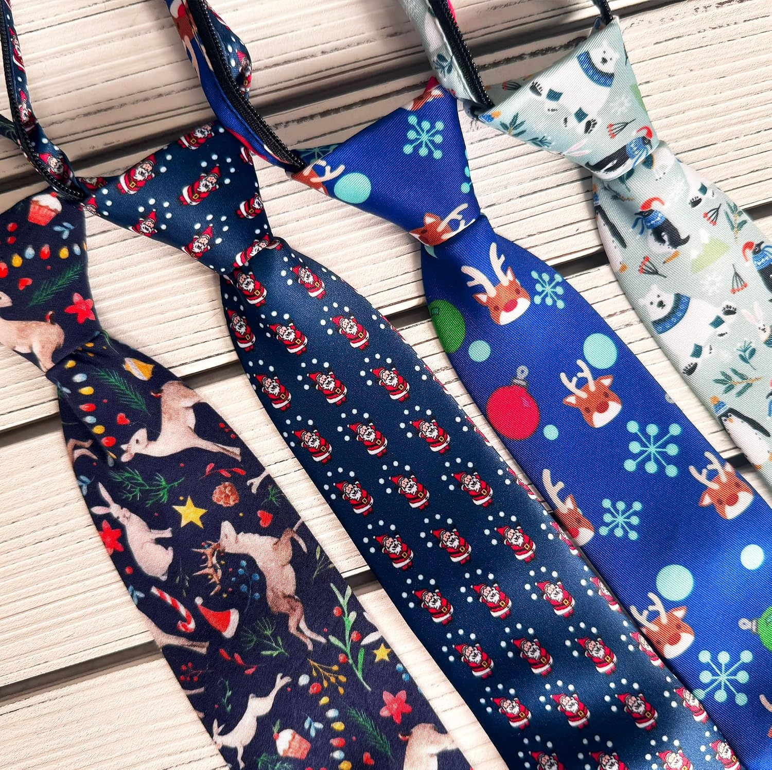 Spring Notion Boy's Printed Christmas Theme Pretied Zipper Tie