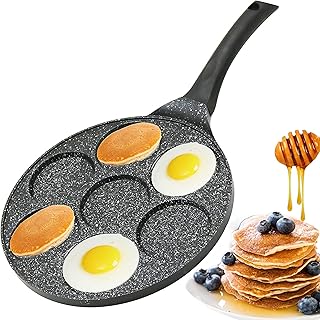 Poêle à pancake - 26 cm - Pour 7 œufs - Revêtement anti-adhésif - Poêle à induction - Pour œufs, crêpes