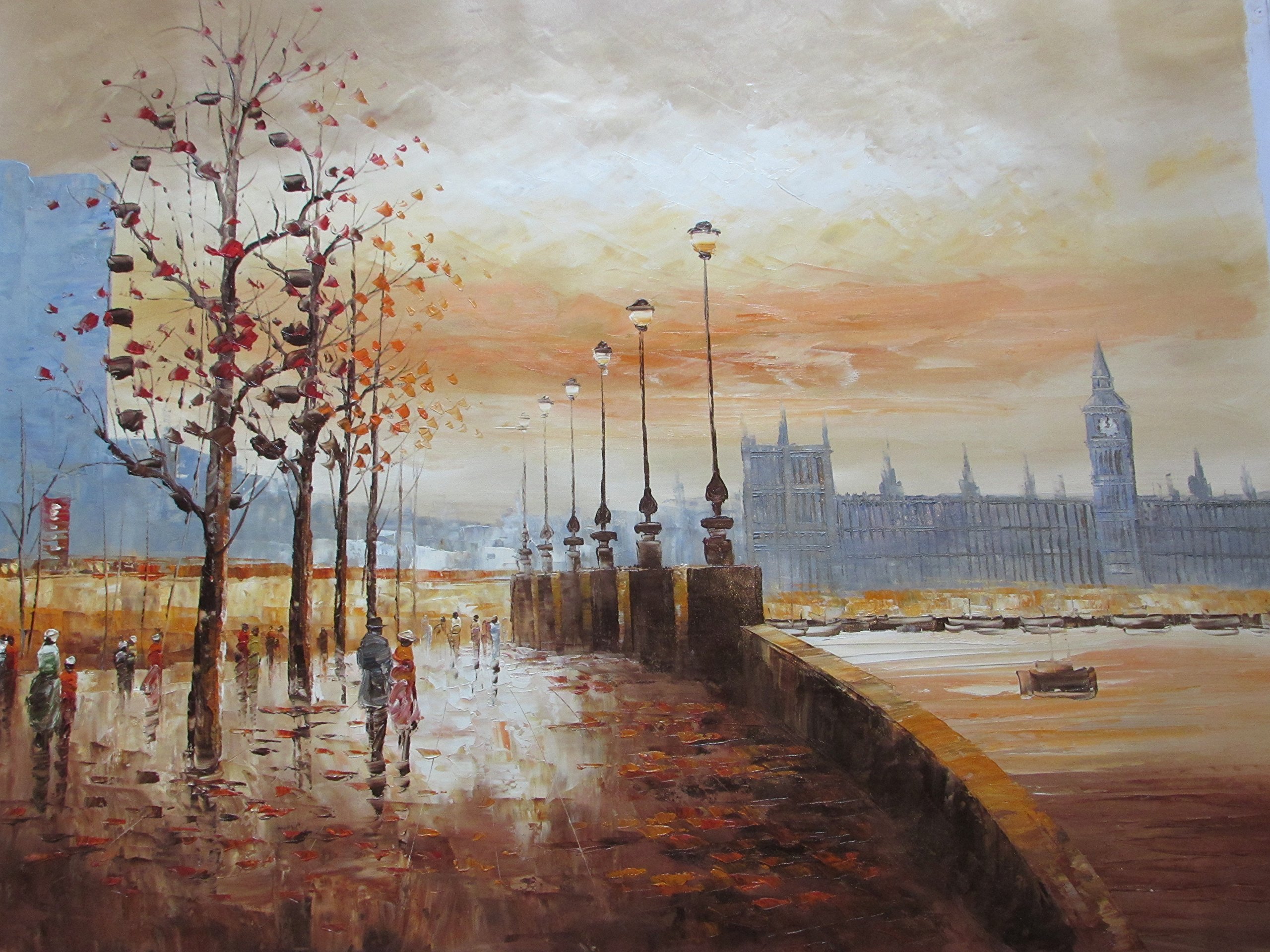 Peinture huile sur toile London Eye pour habiller un grand mur vide