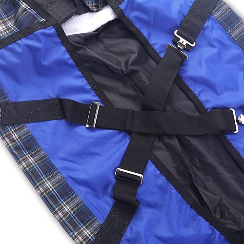 Miniatura 3 de Hoja de caballo miniatura impermeable de poliéster Ripstop de 600 denier, 0.00 oz relleno ligero mini caballo participación hoja de lluvia Blueplaid