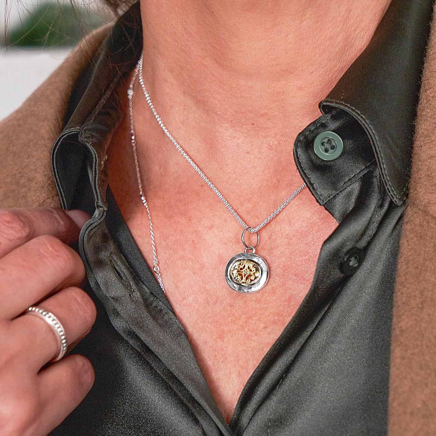 Silpada 'Popcorn Charm' Chain Necklace in Polished Sterling Silver, 18" - Image 7