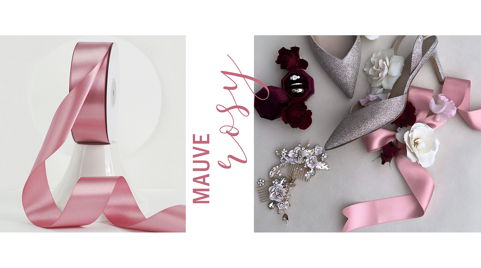 Amazon.com: MEEDEE Mauve Rosy Satin Ribbon 1-1/2 Inch Rose Pink