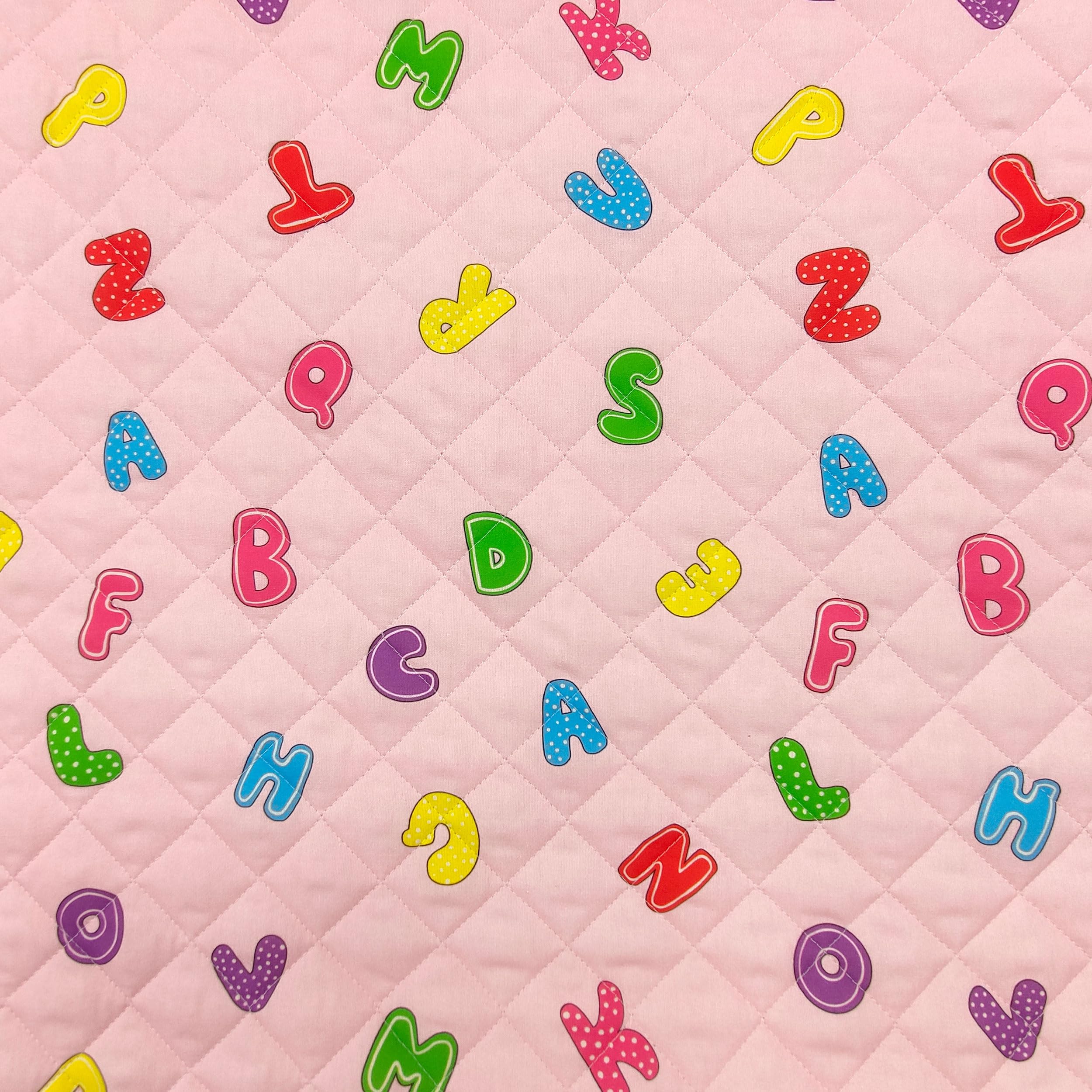 Panini Tessuti Ensemble de puériculture, Sac de Couchage et Pochette pour bébés de 2 à 6 Ans - Tissu matelassé 100% Coton - Made in Italy (Lettres Roses Ensemble de puériculture)
