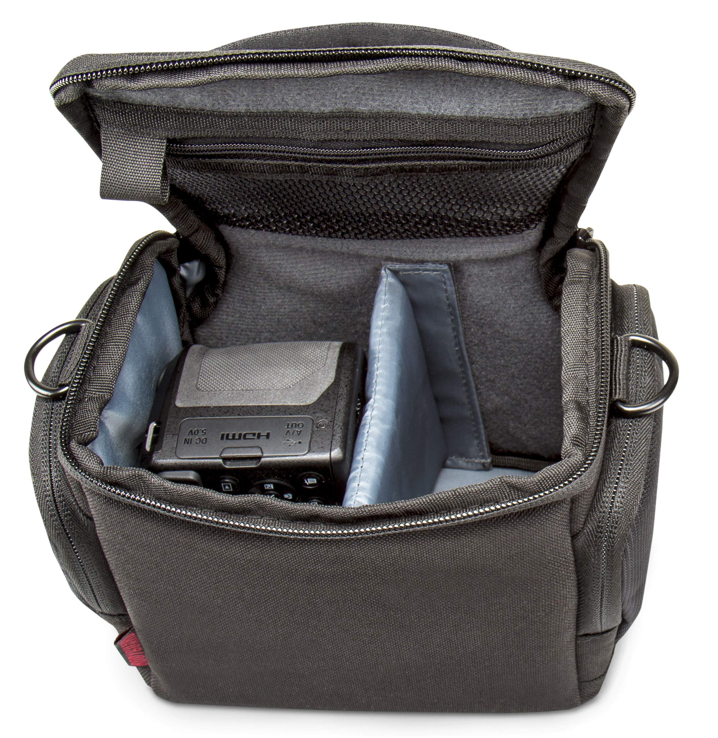 Bodyguard Sac Housse pour Appareil Photo Noir - adapté pour Sony Alpha 5100 6300 DSC-RX1R II Alpha 7 DSC-RX10 II H300 DSC-HX400 Canon PowerShot SX60 HS EOS M10 EOS M3