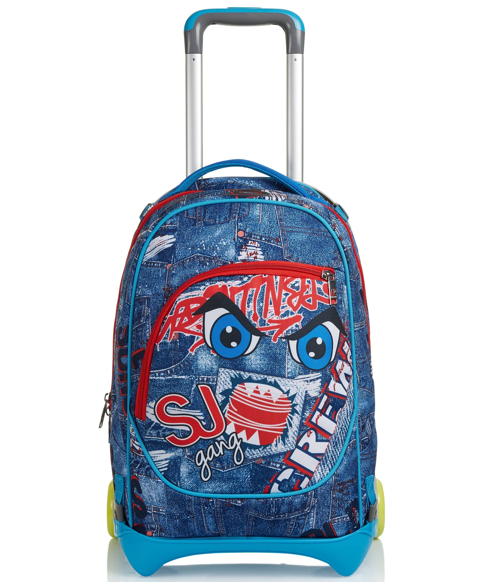 SJ Trolley Backpack 3 in 1 School Bag with Wheels Removable Backpack for School High School Travel & Leisure Girls & Boys