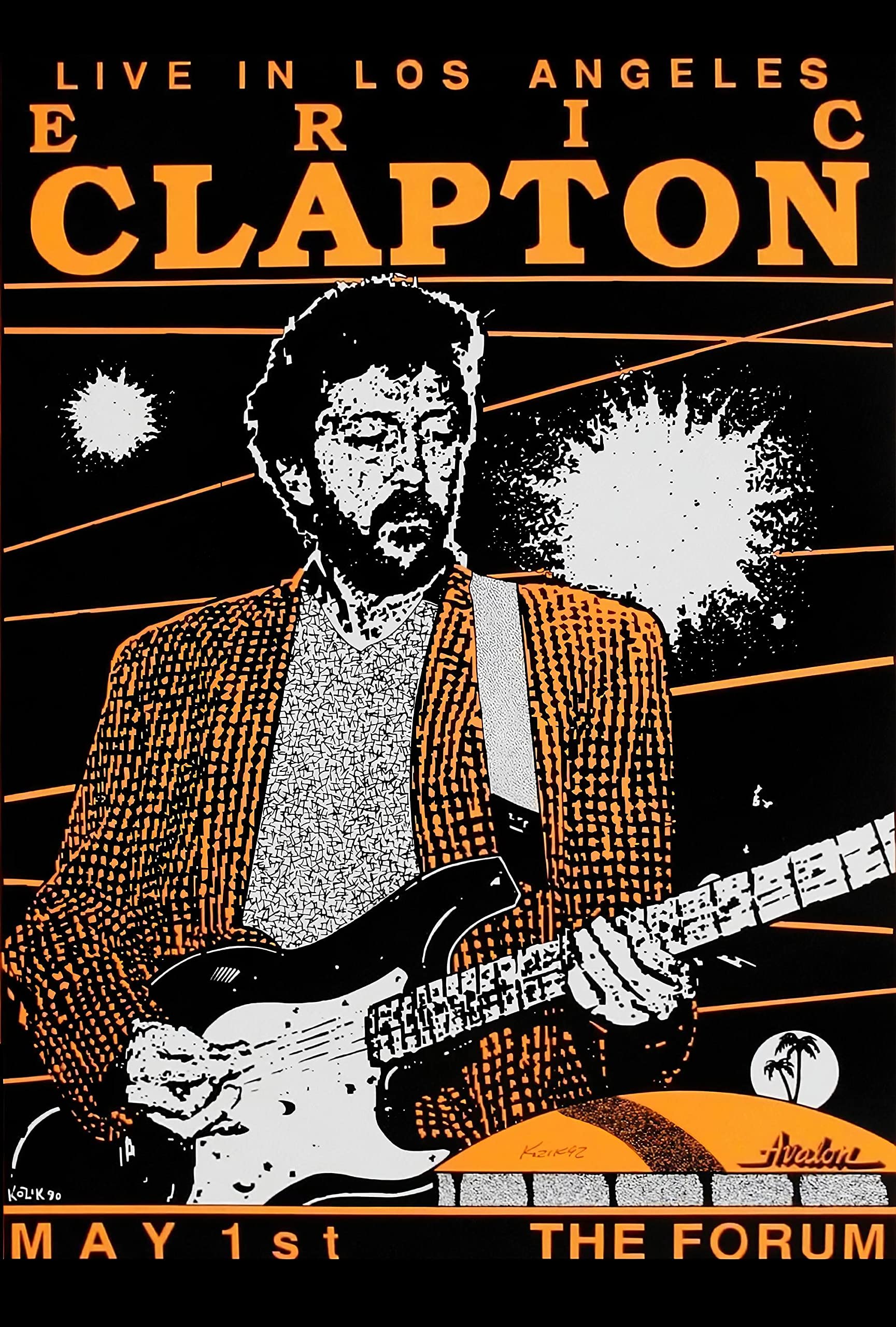 Bharat Udyog Eric Clapton Poster - The Forum Music Artist Wall Sticker 300 Gsm Art Card Paper Print Artwork Printed (13x19 inch)
