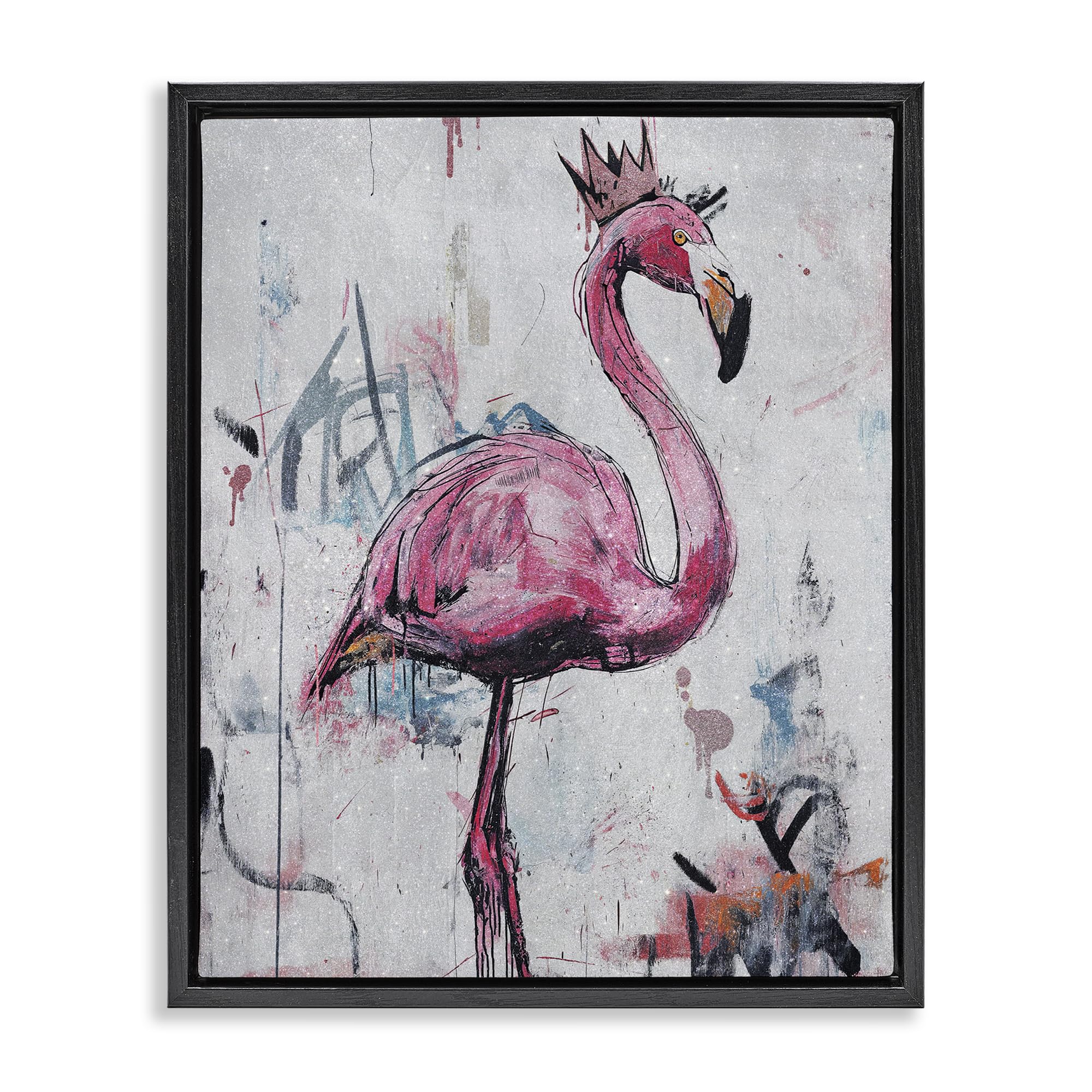 Stupell Industries 'Urban Feather Glow', Floating Frame Canvas Art, Black, 25 x 31 Inches, Easy to Hang and Sturdy, Made in USA, by Svetlana Aleynikova