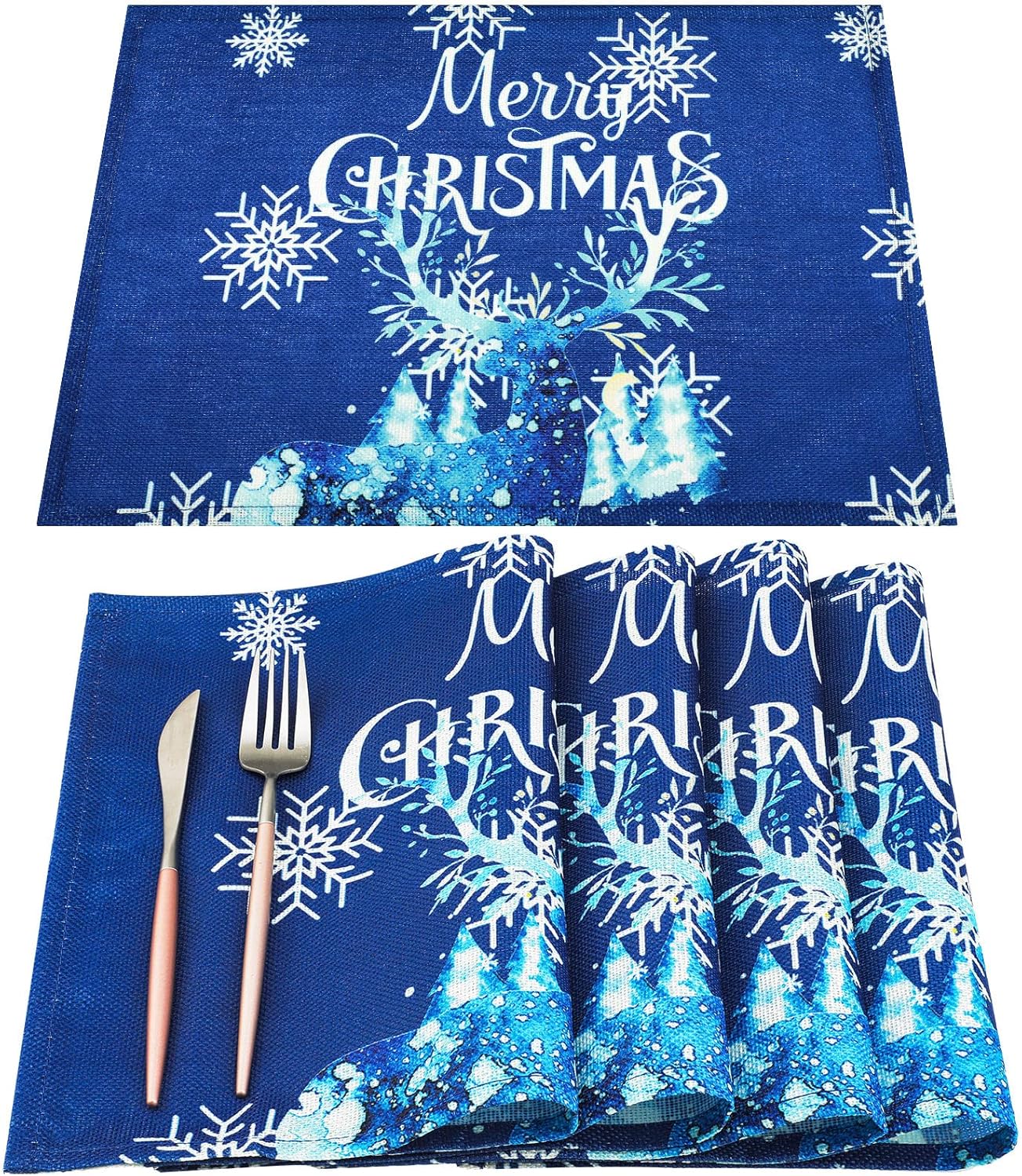Christmas Table Runner Snowflake Elf Dresser Runner