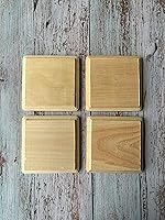Vista 2 de Placa de madera sin terminar para pintura artesanal (paquete de cuatro unidades de 5 x 5)