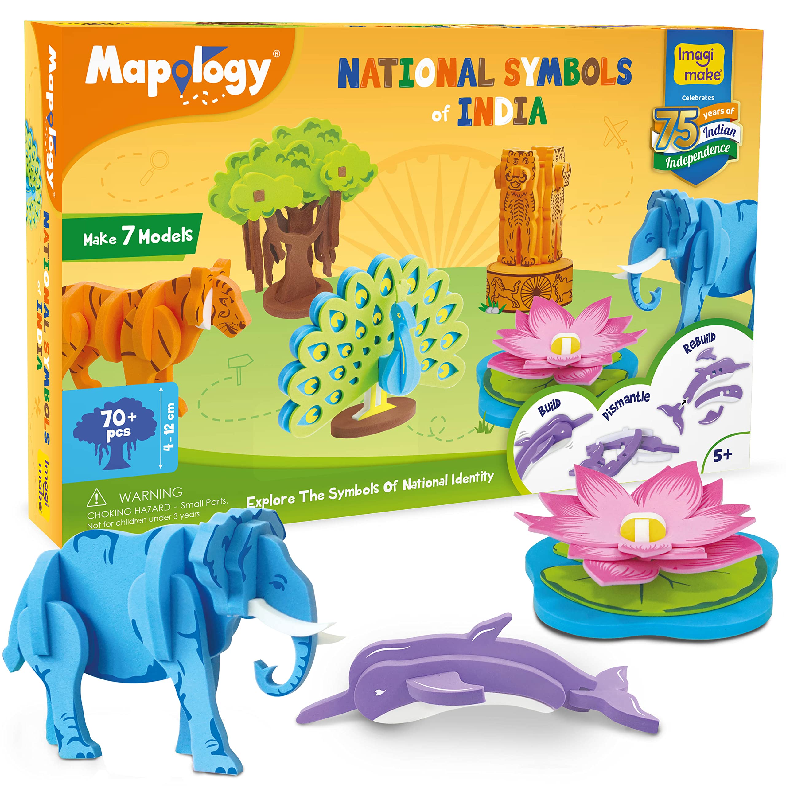 Imagimake Mapology National Symbols Of India - Construction Set - Make 7 Models - Educational Toys For 5 Years+, 70 Pieces,Multicolor (B0B2F6NQQY) Amazon Price History, Amazon Price Tracker