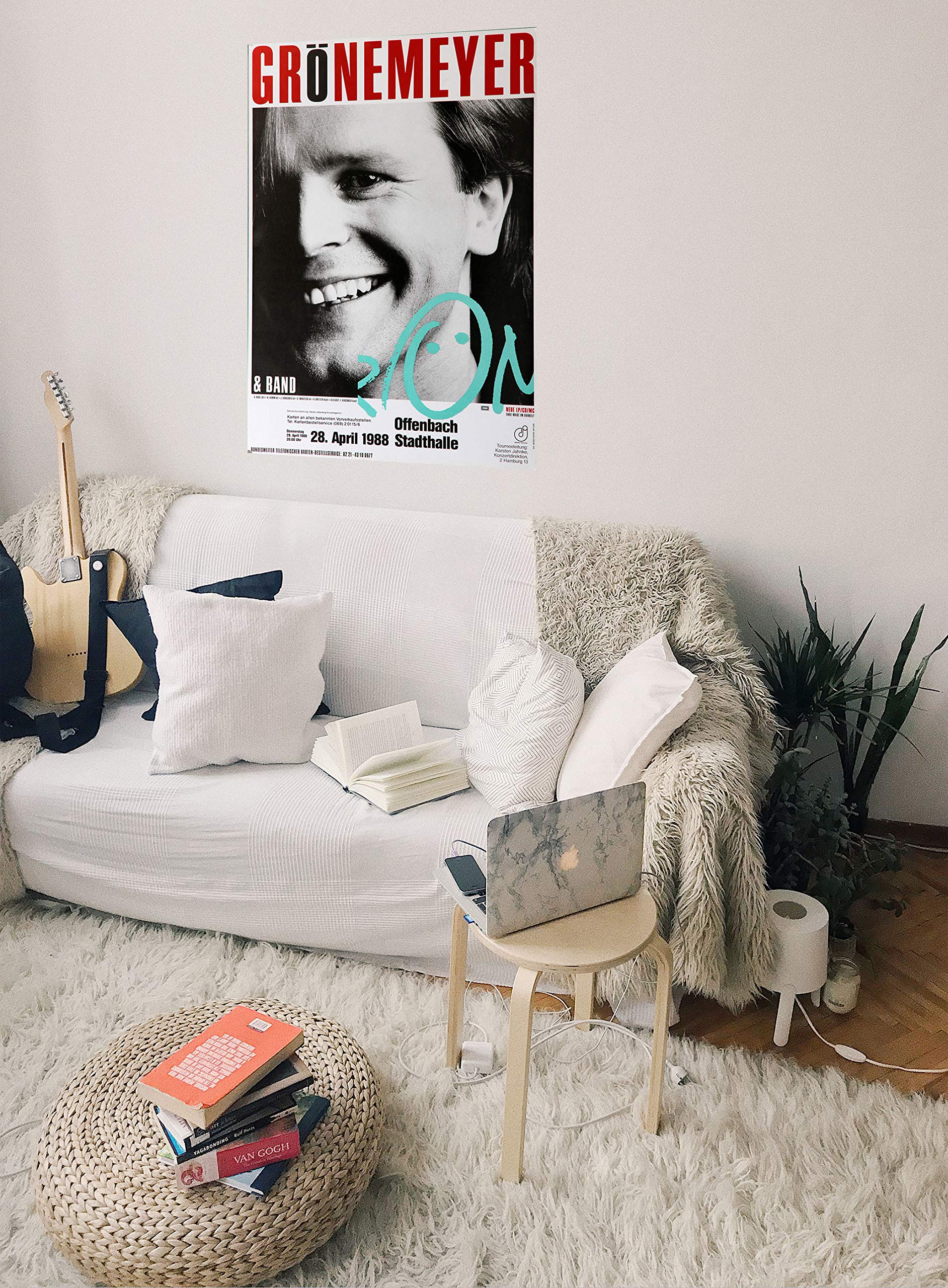 Premium Poster/Plakat | DIN A1 | Wanddeko | Live Konzert Veranstaltung » Grönemeyer & Band, Offenbach 1988 «