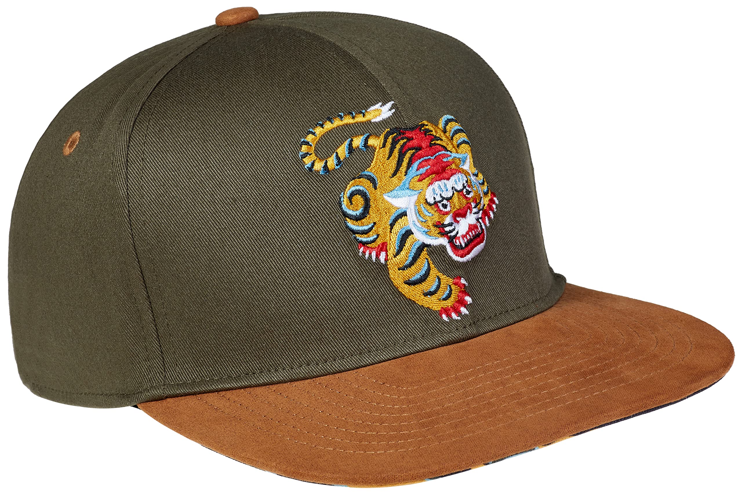 Cadency® - Gorra snapback con diseño de tigre asiático, unisex, color verde oliva, tamaño ajustable, verde oliva, 56/62 cm
