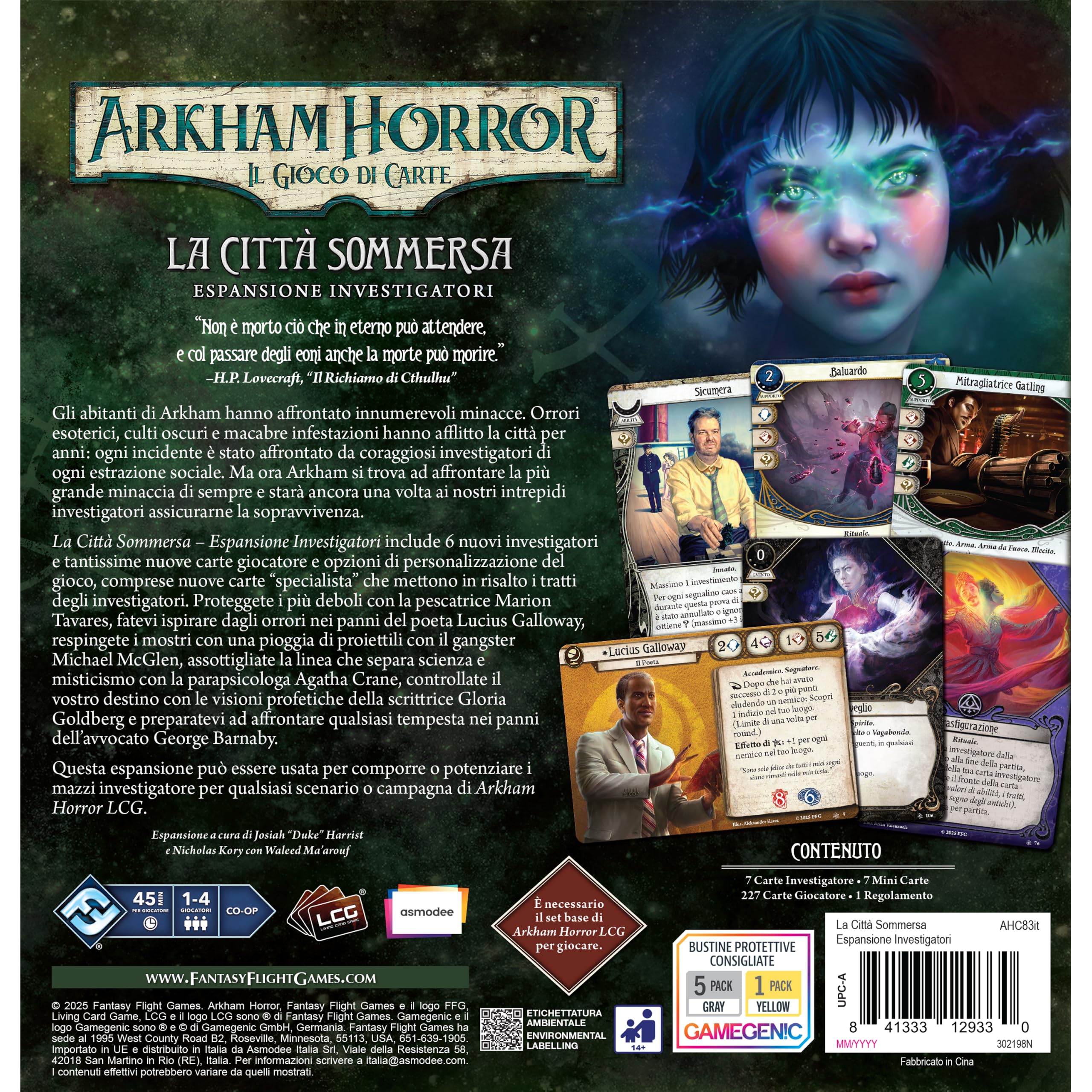 Asmodee - Arkham Horror LCG – La Città Sommersa – Esp. Investigatori, Espansione Gioco da Tavolo, 1-4 Giocatori, 14+ Anni, Edizione in Italiano