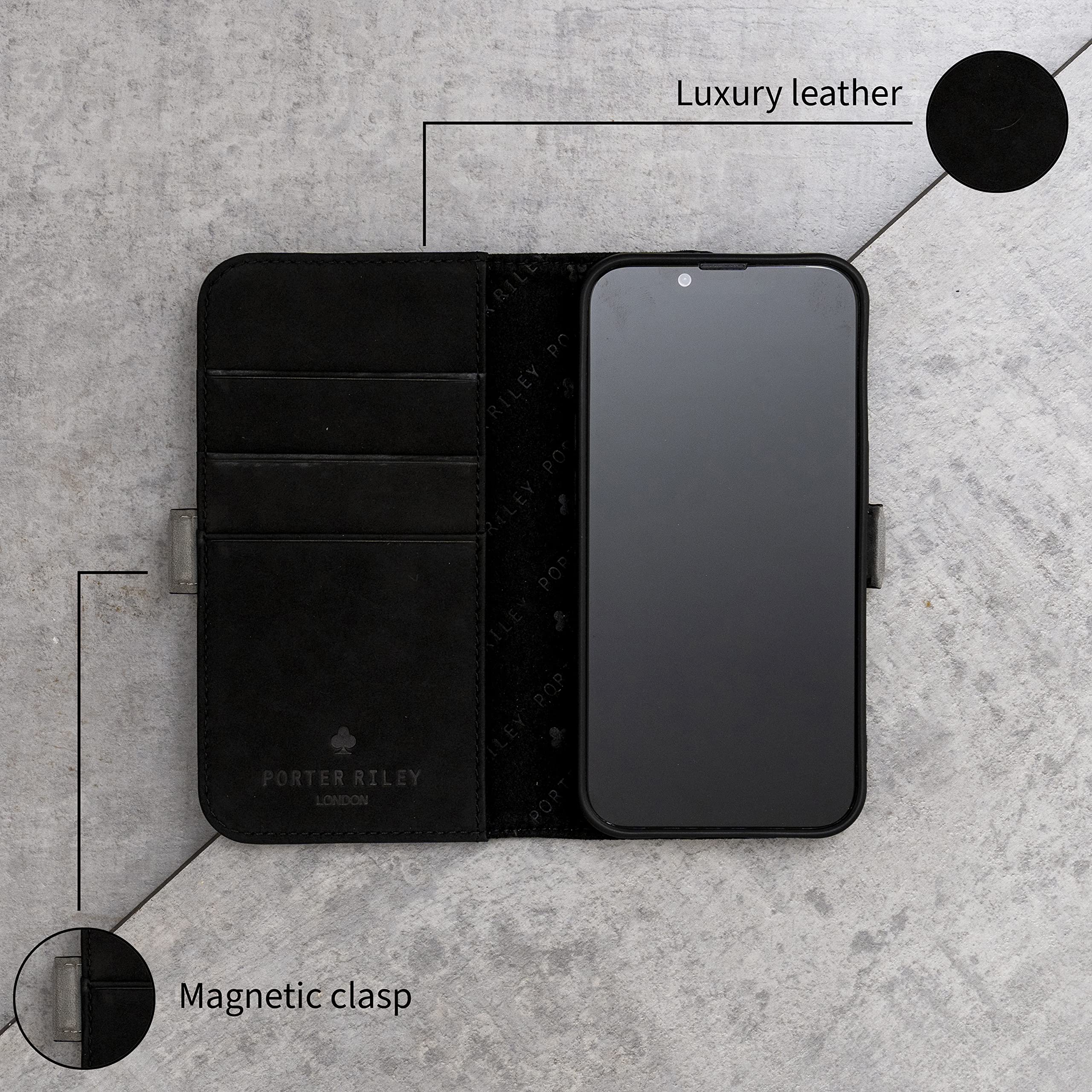 Amazon.com: Porter Riley - Leather Case for iPhone 15 Pro. Premium  