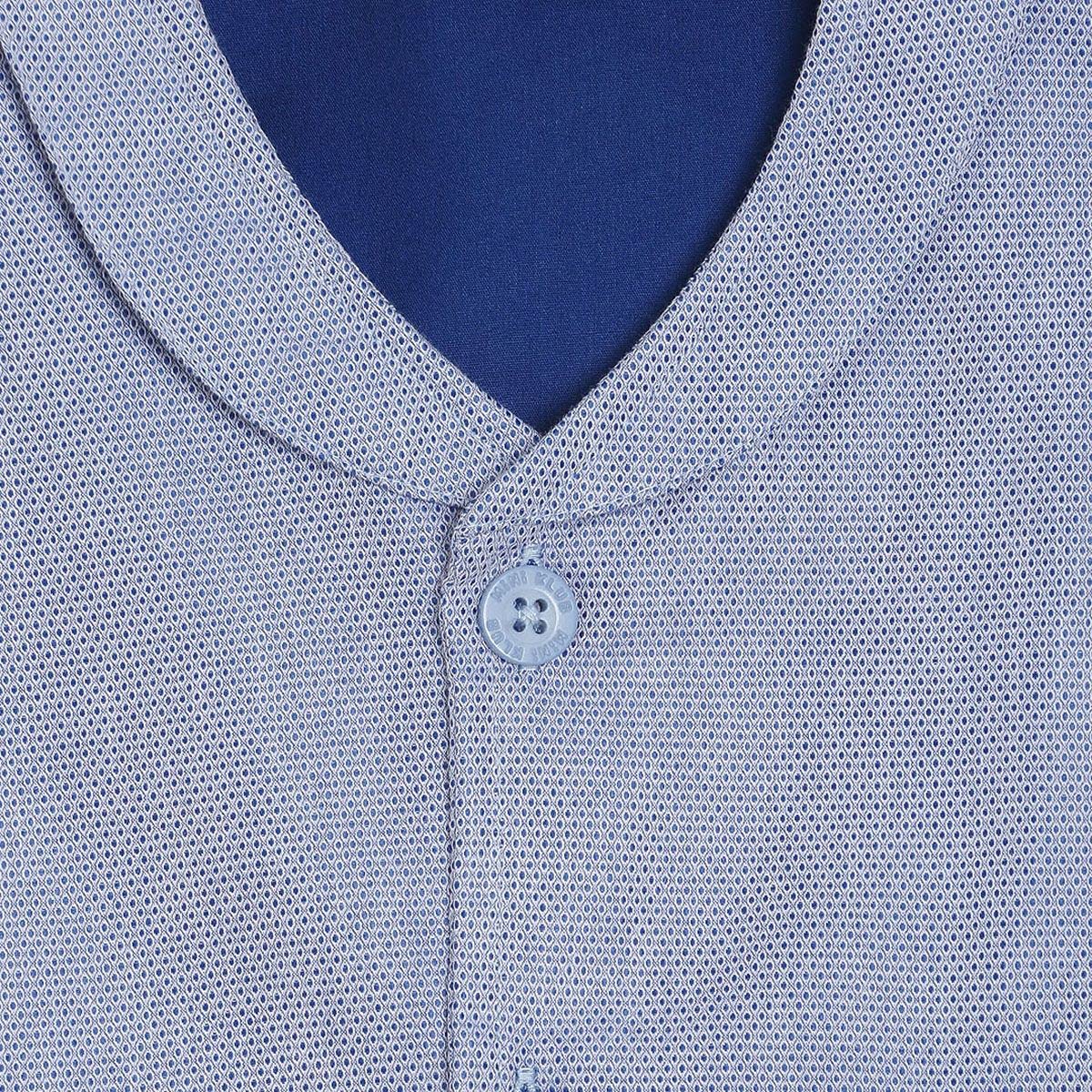 Mini Klub Baby Front Open Sleeveless Woven Cotton Blue Color Waist Coat (3-6M) - Image 3 thumbnail