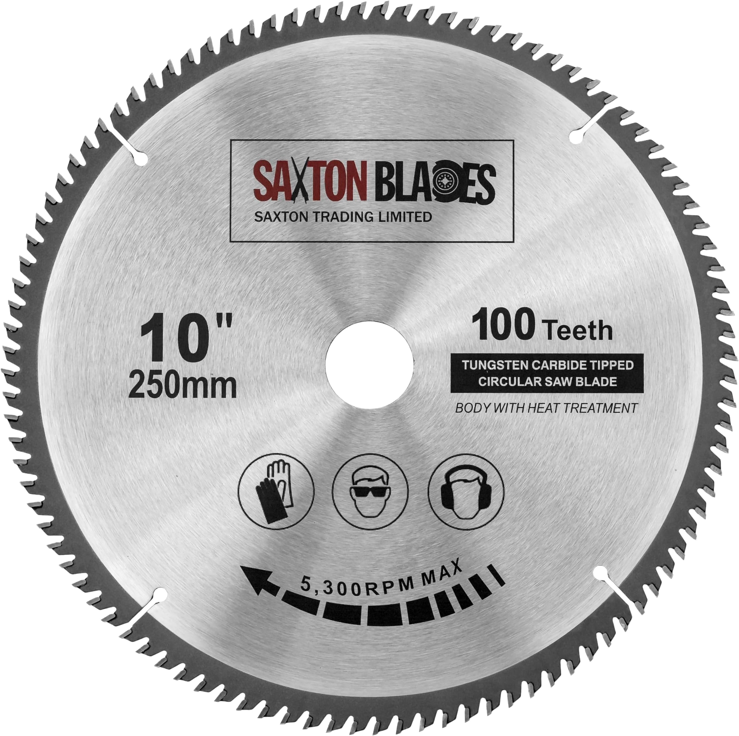 Saxton TCT Circular Fine Cutting Wood Saw Blade 250mm x 30mm x bore x 100T Compatible with Bosch Makita Dewalt