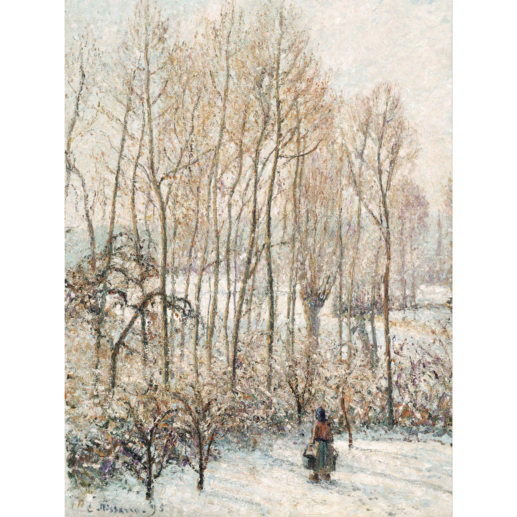 Pissarro Morning Sunlight On The Snow Eragny Sur Epte Large Wall Art Print Canvas Premium Poster Mural