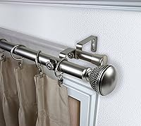 Vista 6 de Rod Desyne Octogone - Barra de cortina doble de 1 pulgada, 66-120 pulgadas, color bronce