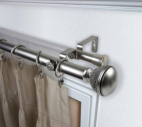 Miniatura 6 de Rod Desyne Octogone - Barra de cortina doble de 1 pulgada, 66-120 pulgadas, color bronce Negro,Bronce,Níquel