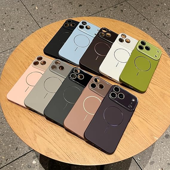 Caseative ソリッドカラー フルカメラレンズ 保護磁気ケース iPhone用 MagSafeワイヤレス充電対応 パープル、iPhone 17