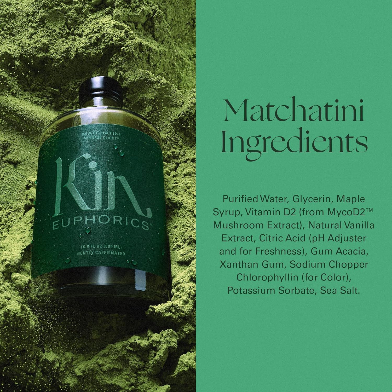 91SW0EdhjXL._SL1500_ Kin Euphorics Matchatini | Non-Alcoholic Matcha Cocktail | Adaptogens, Nootropics, Botanicals | Vanilla, Maple, Tart Finish | Elevate Mood & Calm Mind | 16.9 fl oz