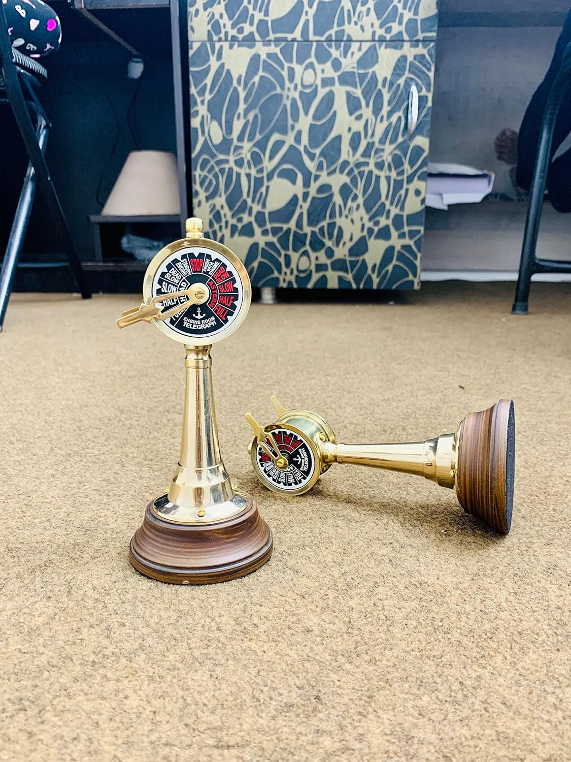 Maritime Antique Brass Ship Engine Telegraph Working Clicking Sound Collectible Home Decor